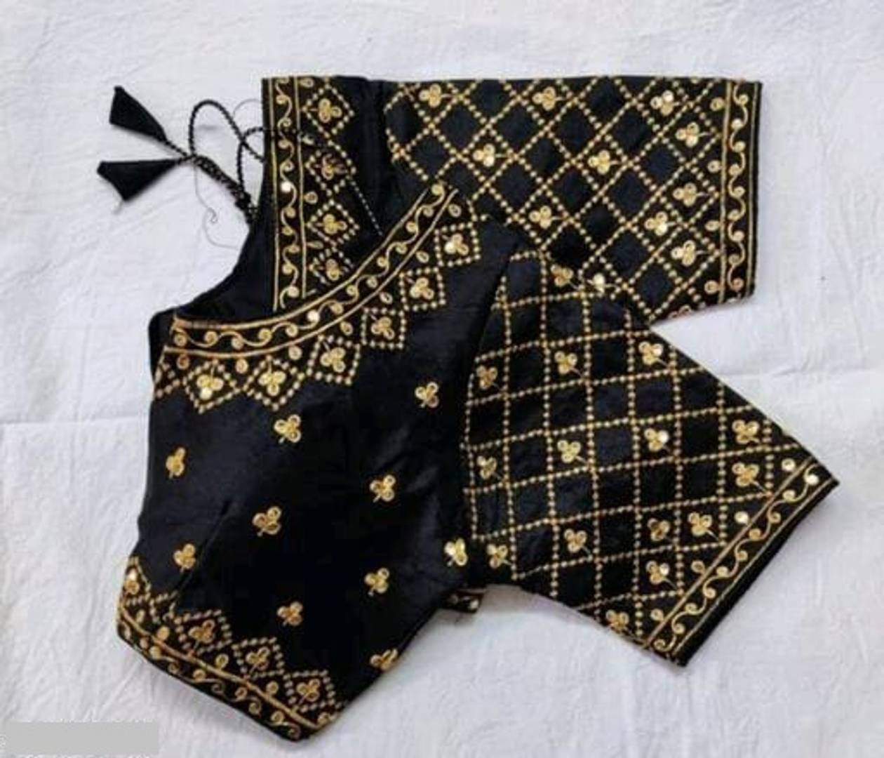 Latest Beautiful Designer Embroidered Stitched Black Mira Blouse